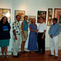 Exhibit of flower tiles