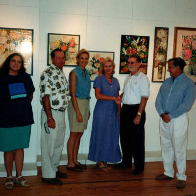Exhibit of flower tiles