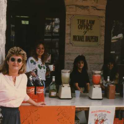 A booth selling alcohol and soda.