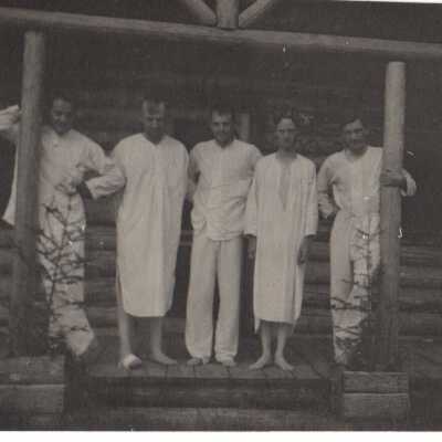 Unknown men in pajamas
