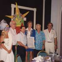 A group of unknown people at the awards ceremony.
