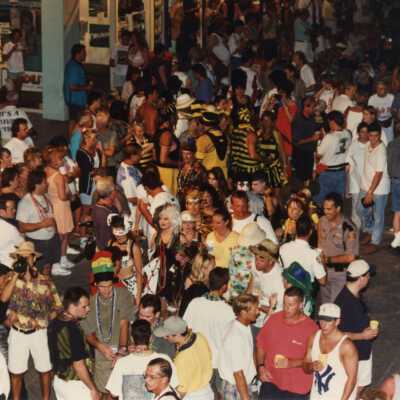 Unknown people on the street for Fantasy Fest.