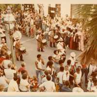 A band playing in a parade