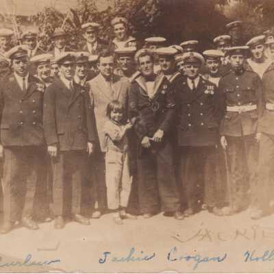 Jackie Coogan with part of the ship’s company