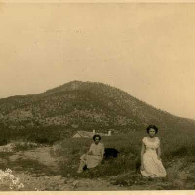 Unknown woman on a mountain
