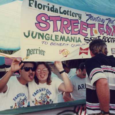 Florida Lottery street fair booth.