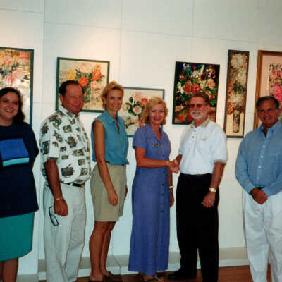 Exhibit of flower tiles