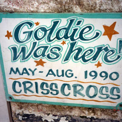 Goldie was Here Sign