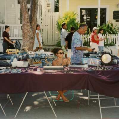 A vendor at the FF street fair.