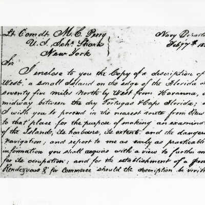 Letter from Liutentant Matthew C. Perry regarding Key West