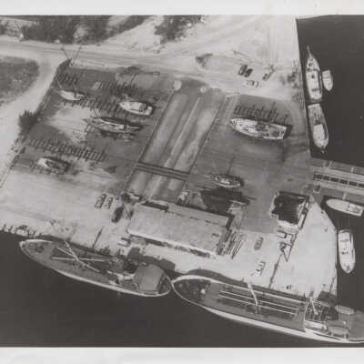Aerial view of ships