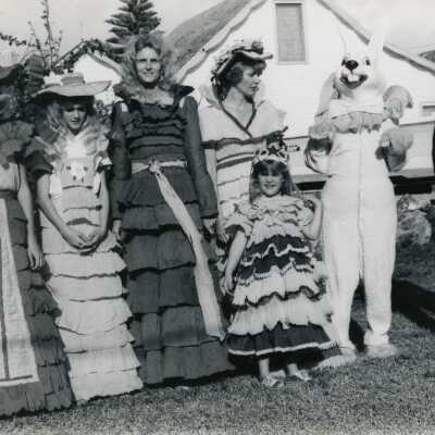 Unknown people dressed up