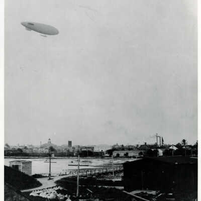 U.S. Navy Blimp over Fort Zachary Taylor Bridge