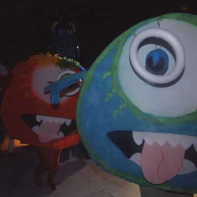 Unknown people dressed up.