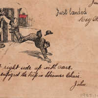 Cartoon of a Man Ejected from a Building