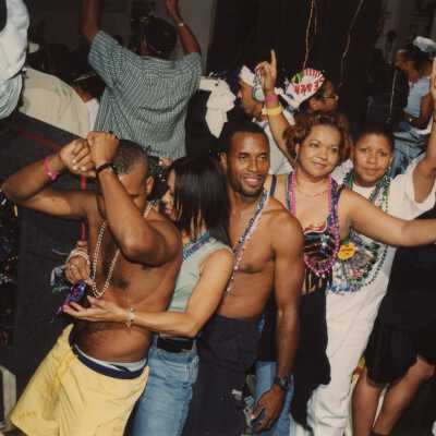 Unknown people on a float.