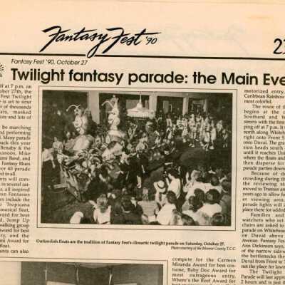 Multiple articles in the Island Life newspaper about Fantasy Fest.