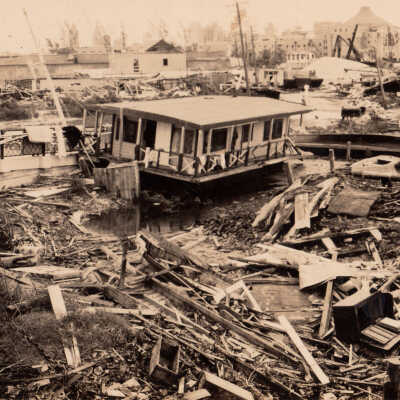 Hurricane damage on the Miami River