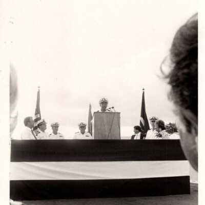 Military man at podium: Copyright: © Key West Art & Historical Society; Origformat: Print-Photographic