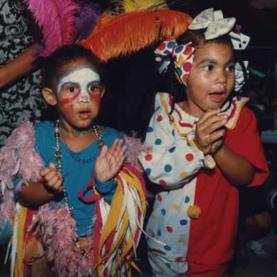 Unknown children dressed up at the Goombay celebration.