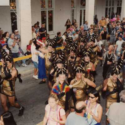 Unknown people dressed up.