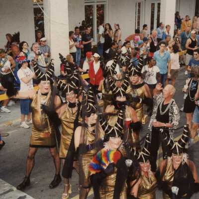 Unknown people dressed up.