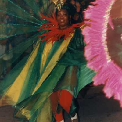 Unknown woman dressed up in the parade.