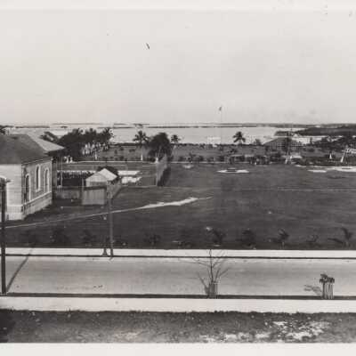 Bay View Park with a train in the background