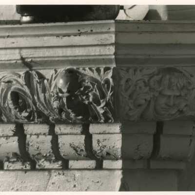 First floor fireplace detail.