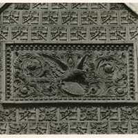 Front gable terra cotta detail.