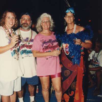 Unknown people at the parade.