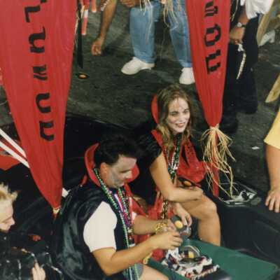 Unknown people on a float.