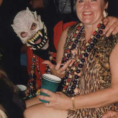 Unknown people dressed up.