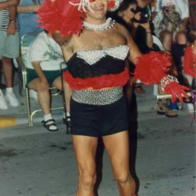 Unknown man dressed up in the parade.
