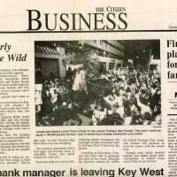 An article in the Key West Citizen that reads Key West nearly booked for the wild.