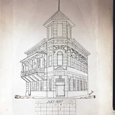 First National Bank Drawing: Copyright: © Key West Art & Historical Society; Origformat: Artifact