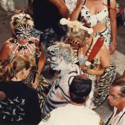 Unknown people dressed up.