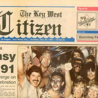 An article and pictures that reads Fantasy Fest 1991 in the Key West Citize