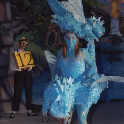 An unknown person dressed up.