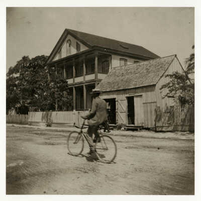 Unknown Man on Bicycle