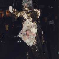 An unknown person dressed up in the parade.