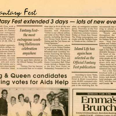 Multiple articles in the Island Life newspaper about Fantasy Fest.