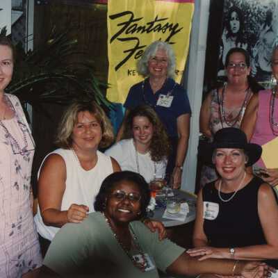 A group of unknown woman at a FF party.