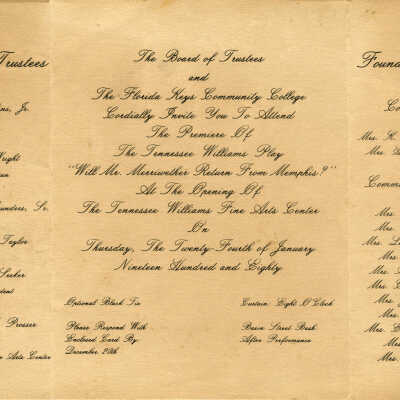 Invitation for Will Mr. Merriwether Return From Memphis? Premier