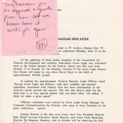 A fax to Jay Douner from Linda O'Brien and Laura Lewis that reads Meet the Press.