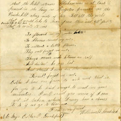 Civil War Letter from Key West aboard U.S. Bark Gemsbok
