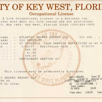 Occupational License for Atlantic Shores