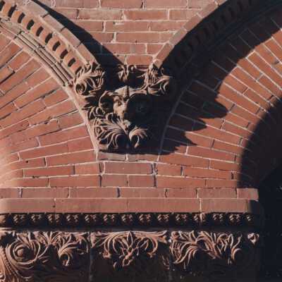 Terra cotta and brick detail work on the exterior.