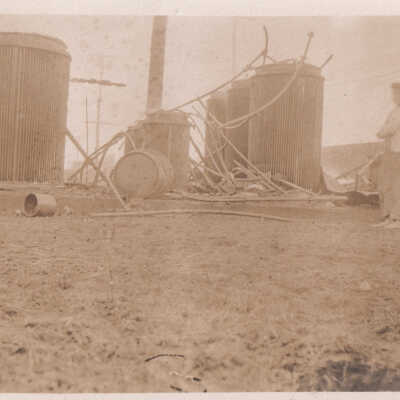 Unknown boy with damaged equipment