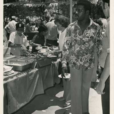 Unknown people at a party